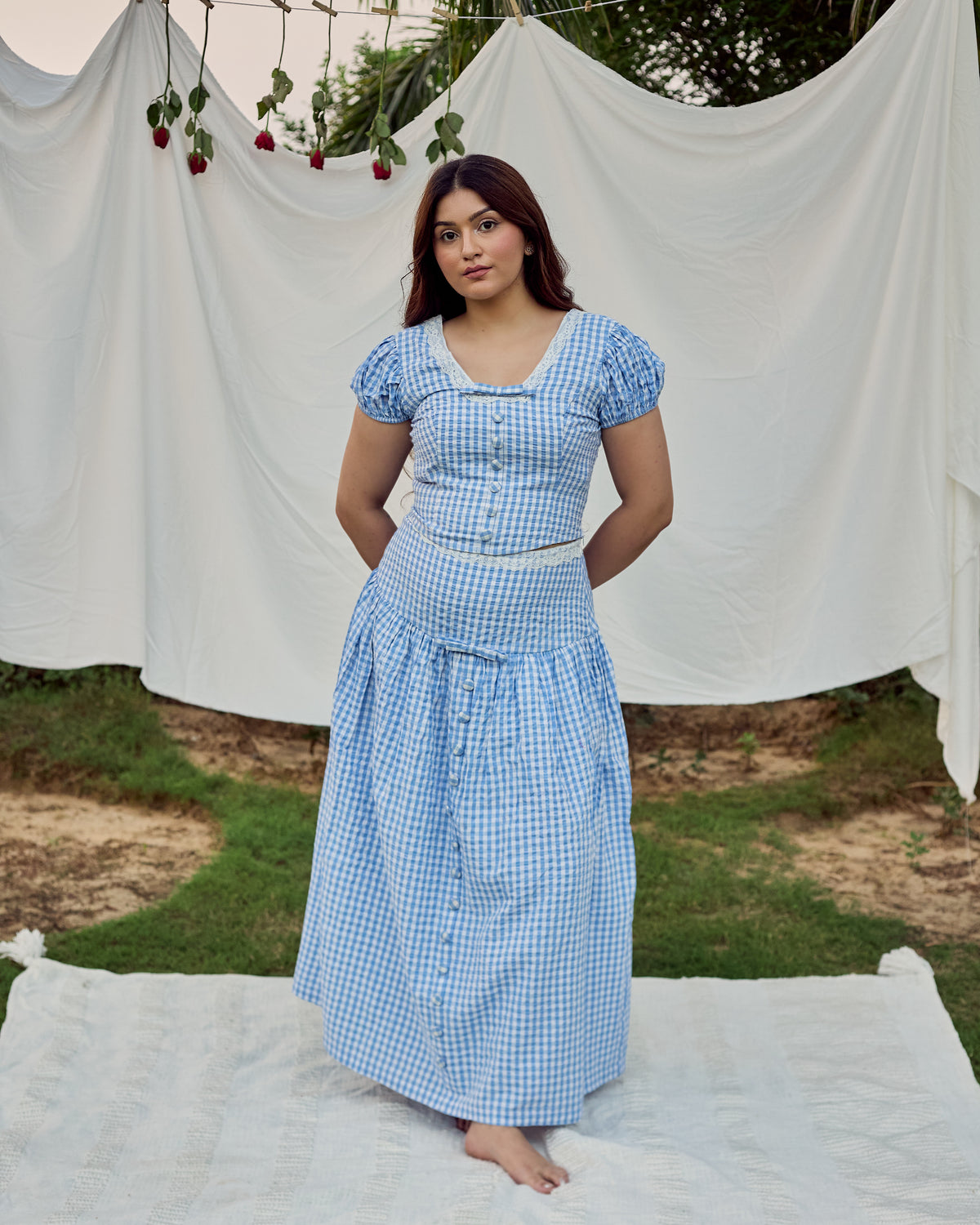 Gingham Cottage Set