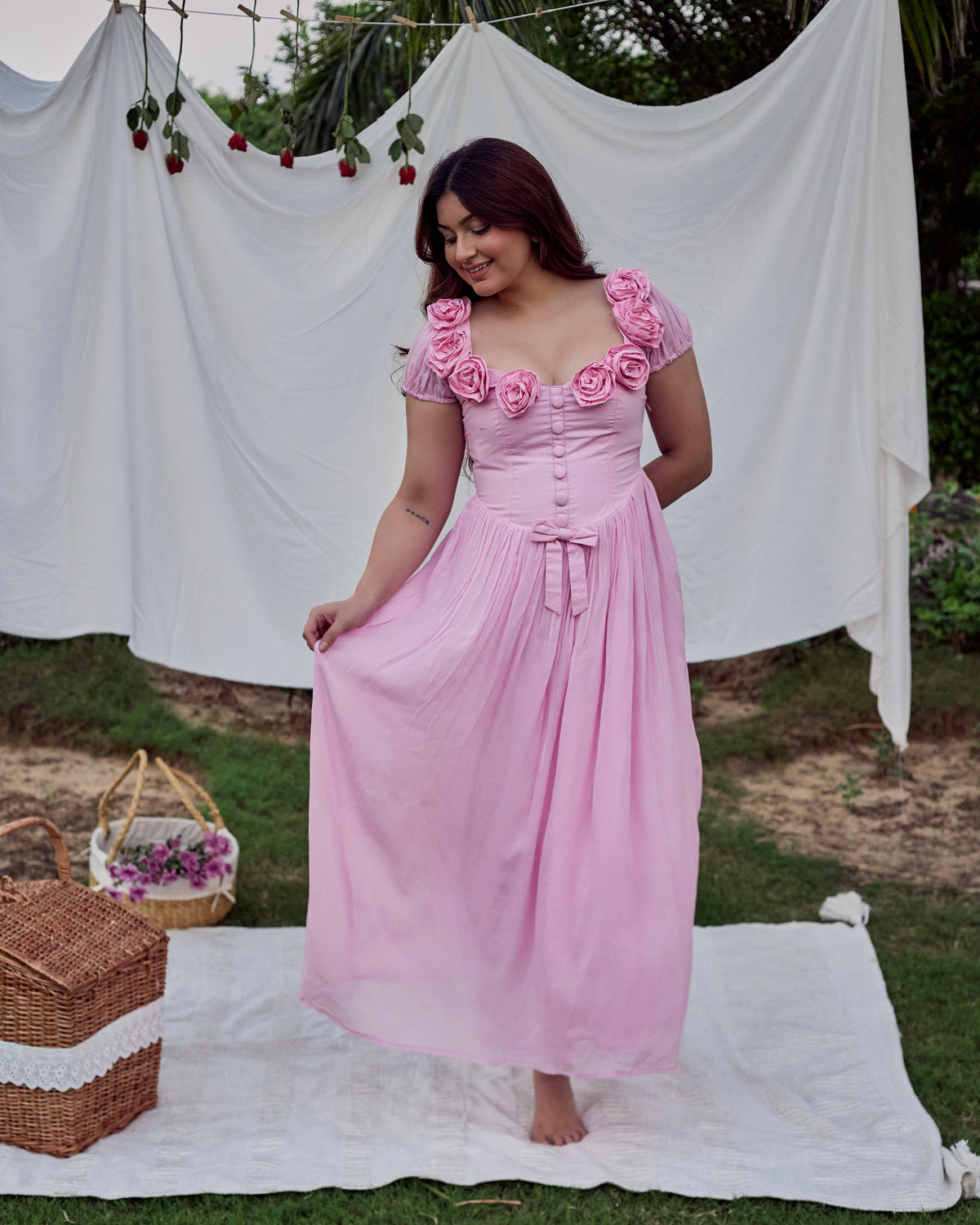 Pink Rosette Dress
