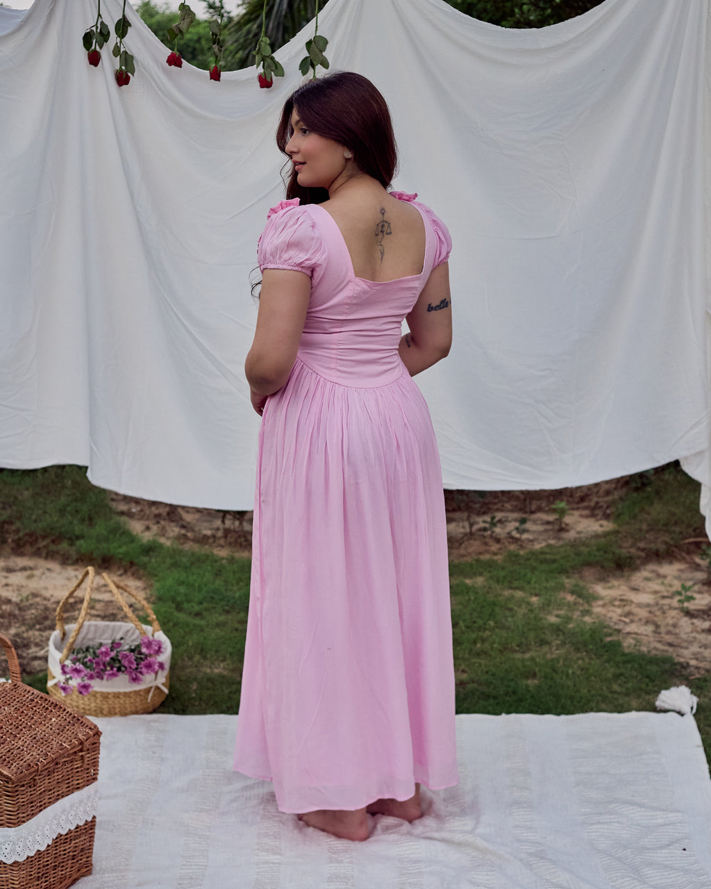 Pink Rosette Dress