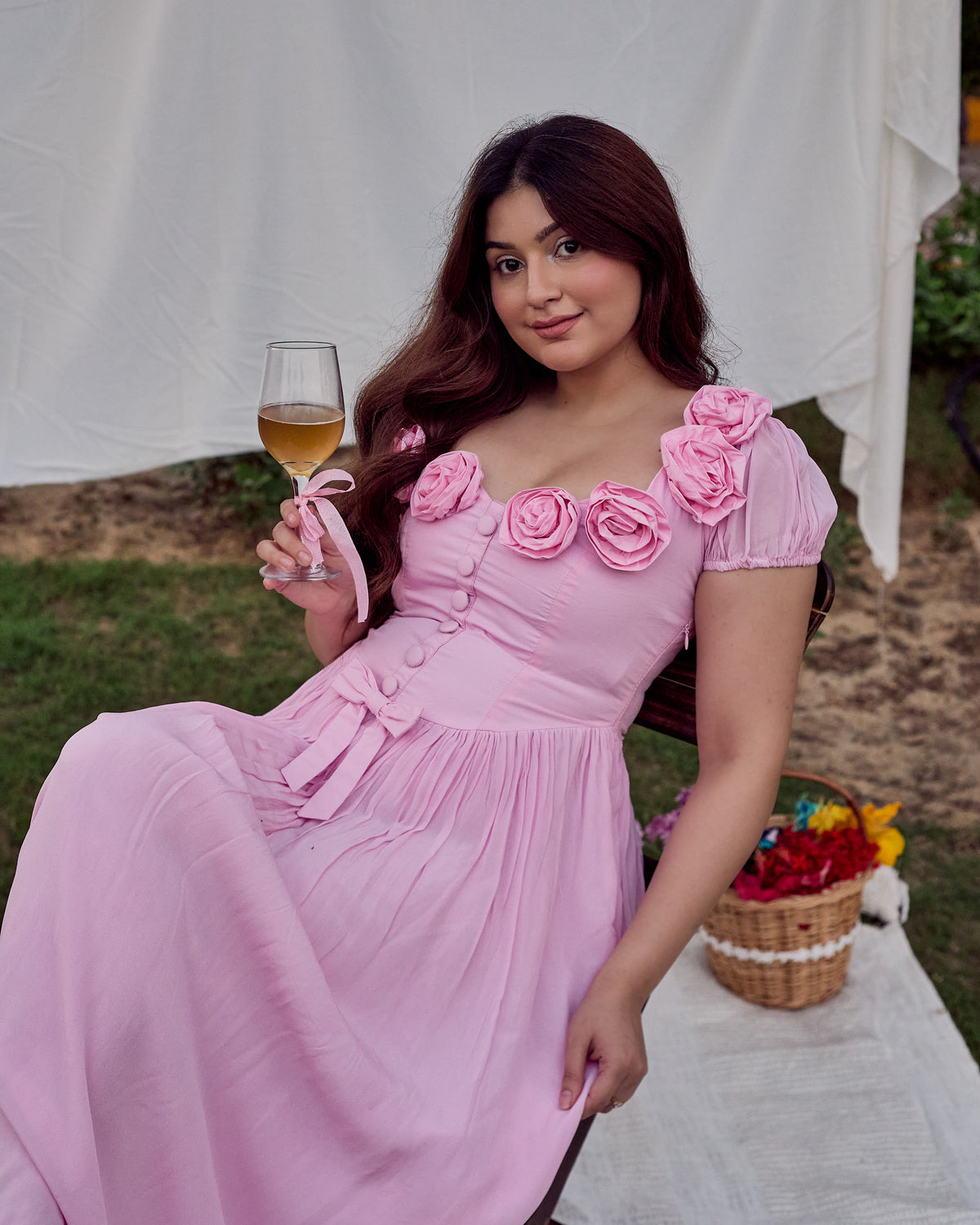 Pink Rosette Dress