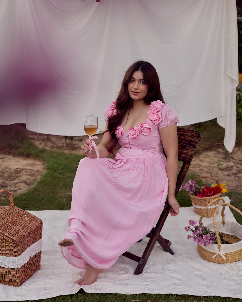 Pink Rosette Dress