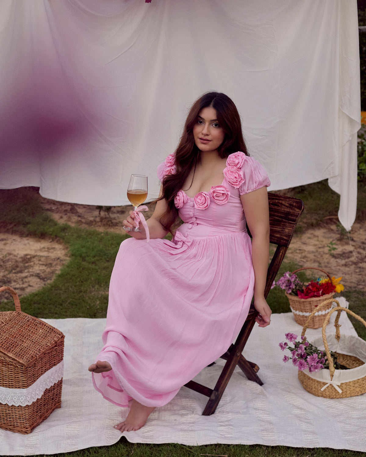 Pink Rosette Dress