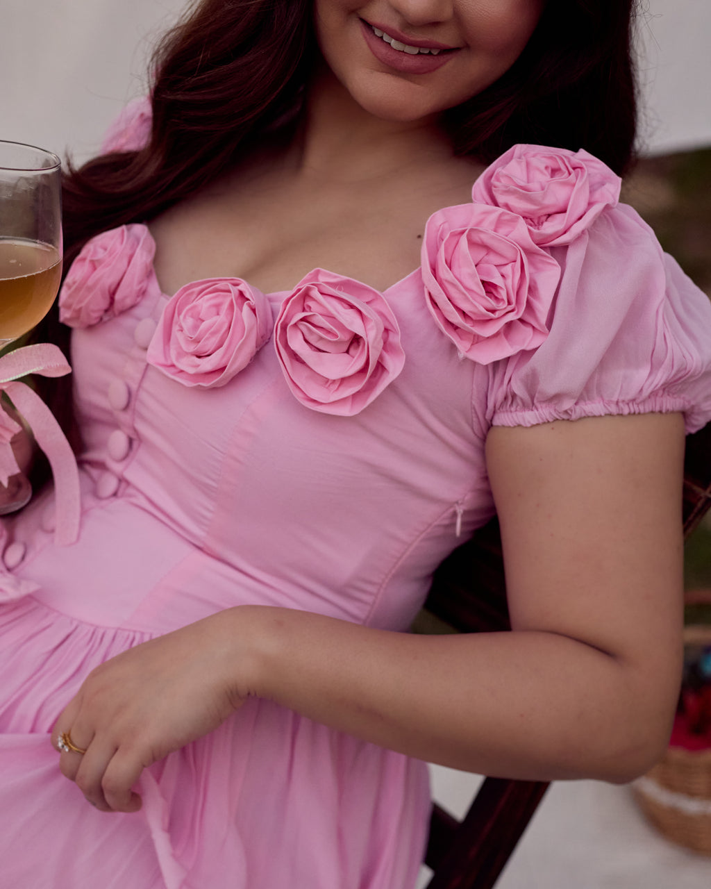 Pink Rosette Dress