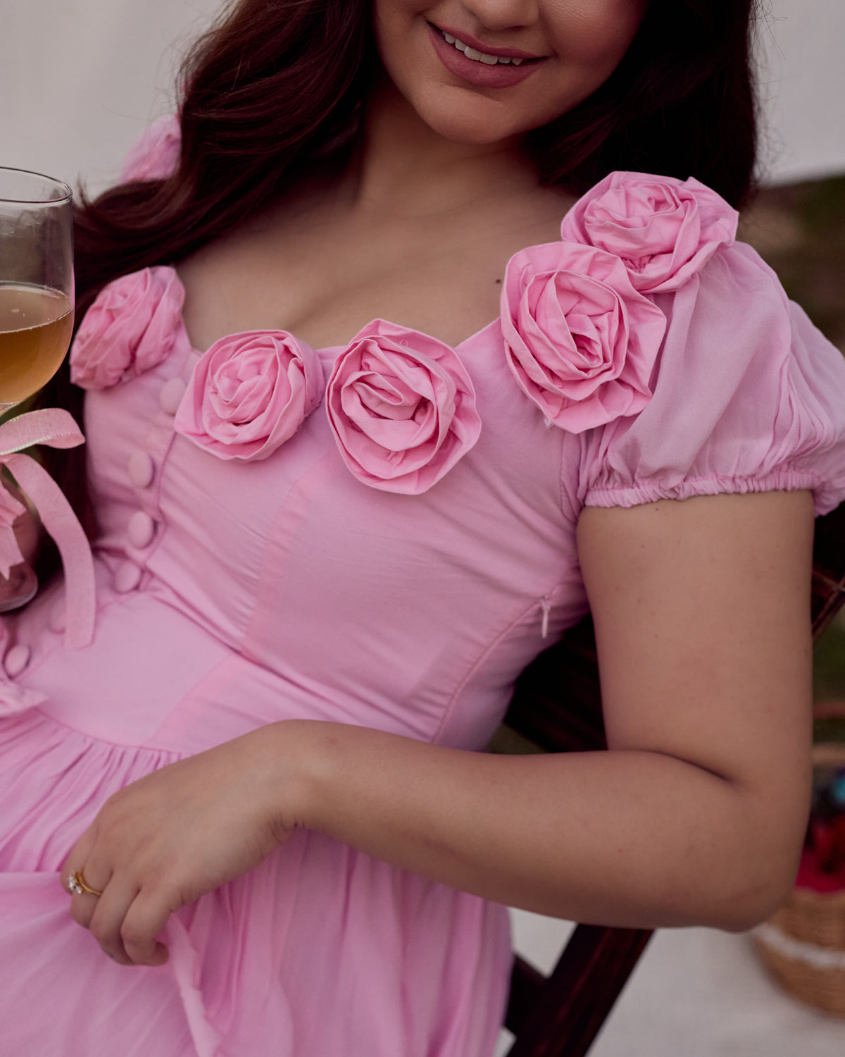 Pink Rosette Dress